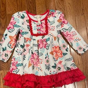 Matilda Jane Red and Pink Floral Dress 12-18 months